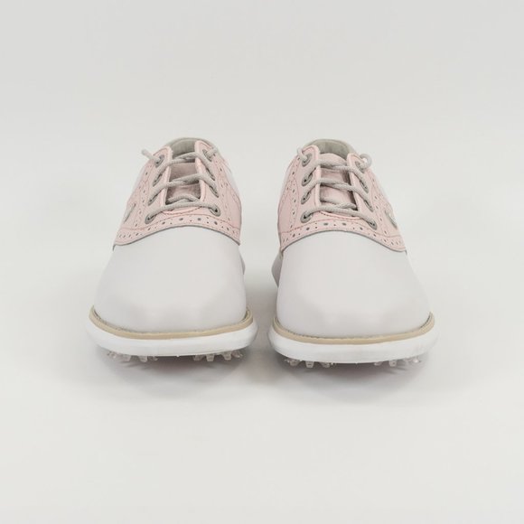 FootJoy Women's Traditions 'Grey / Pink' 97920 Leather Golf Shoes size 8.5 - Picture 6 of 9